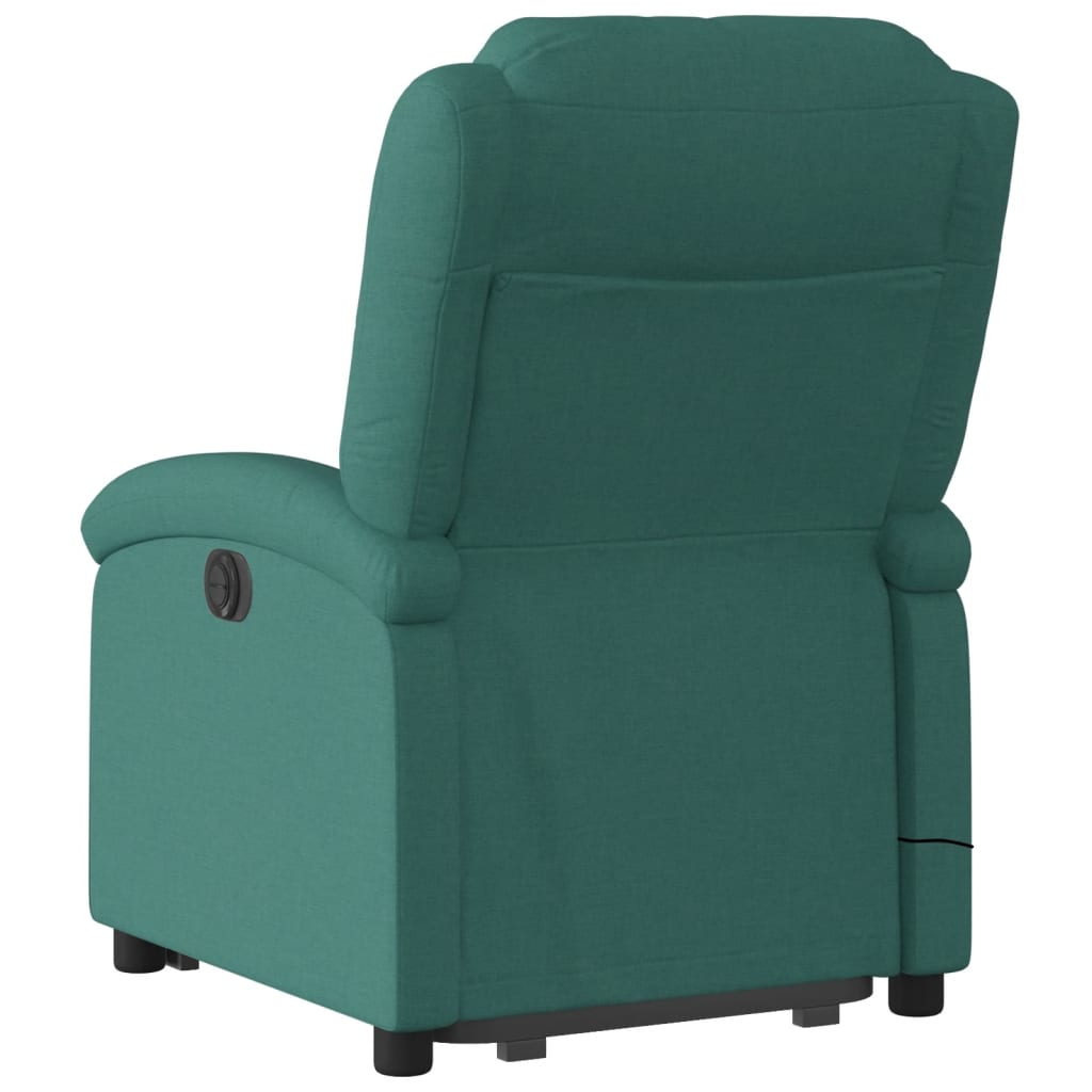 Electric massage chair with stand-up aid dark green fabric