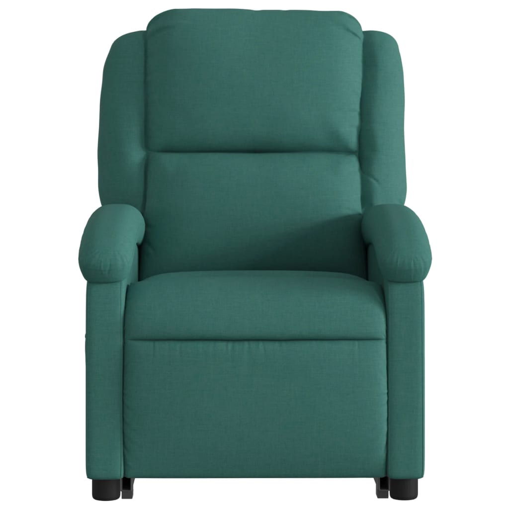 Electric massage chair with stand-up aid dark green fabric