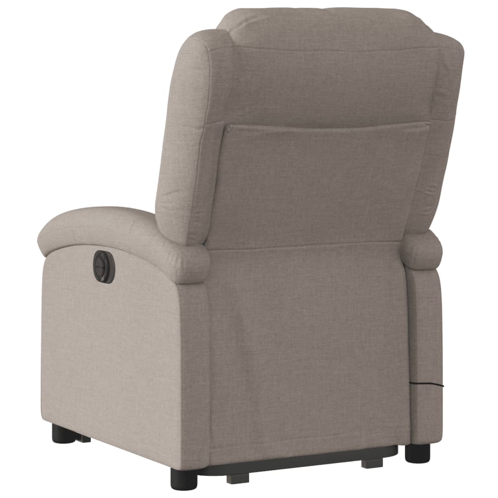 Electric massage chair with stand-up aid taupe fabric