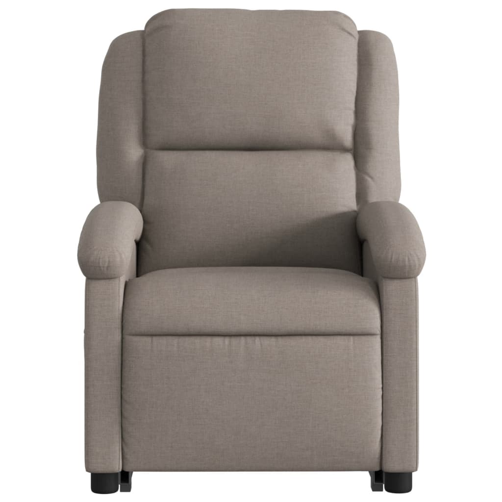 Electric massage chair with stand-up aid taupe fabric