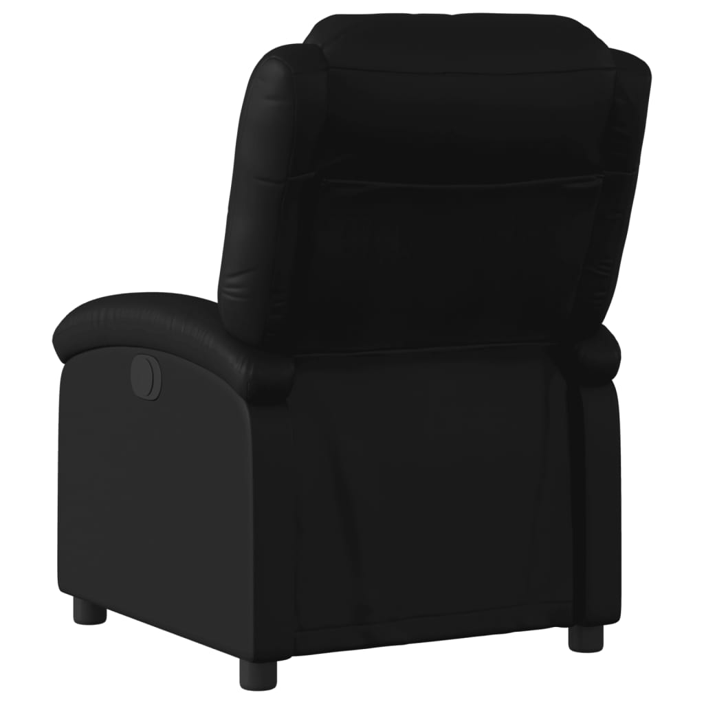 Electric recliner chair black imitation leather