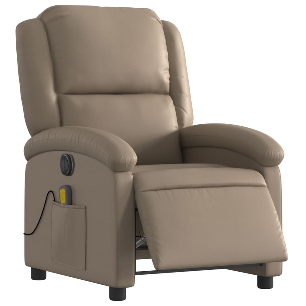 Electric Massage Chair Cappuccino Brown Faux Leather