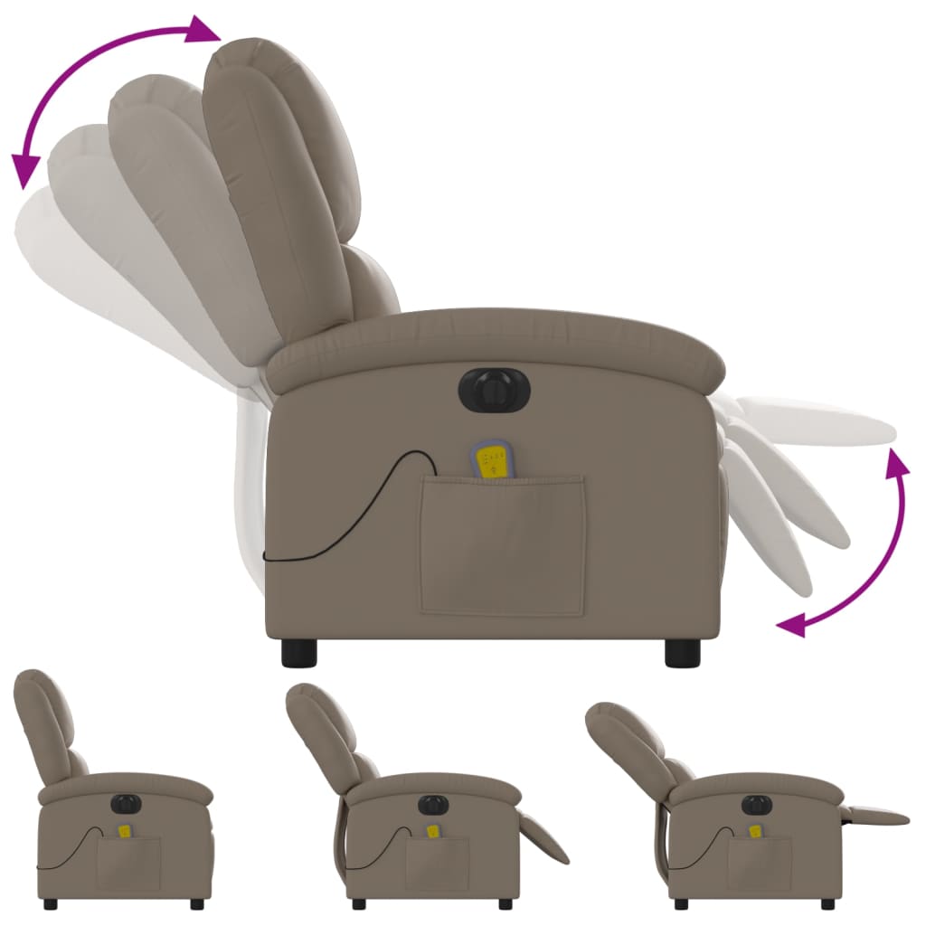 Electric Massage Chair Cappuccino Brown Faux Leather