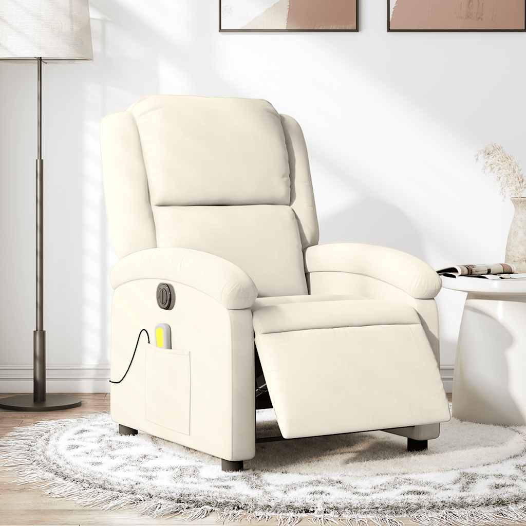 Massagesessel Elektrisch Creme Samt