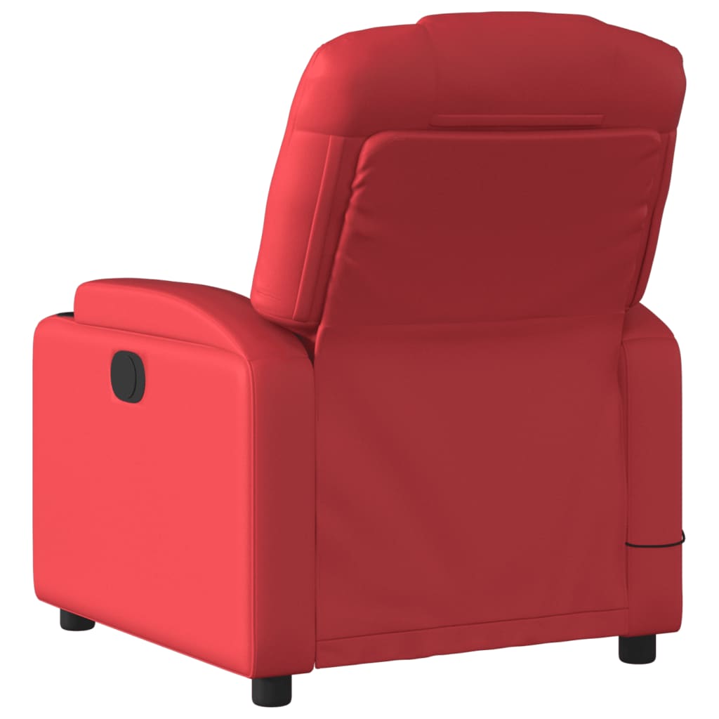Massagesessel Elektrisch Rot Kunstleder