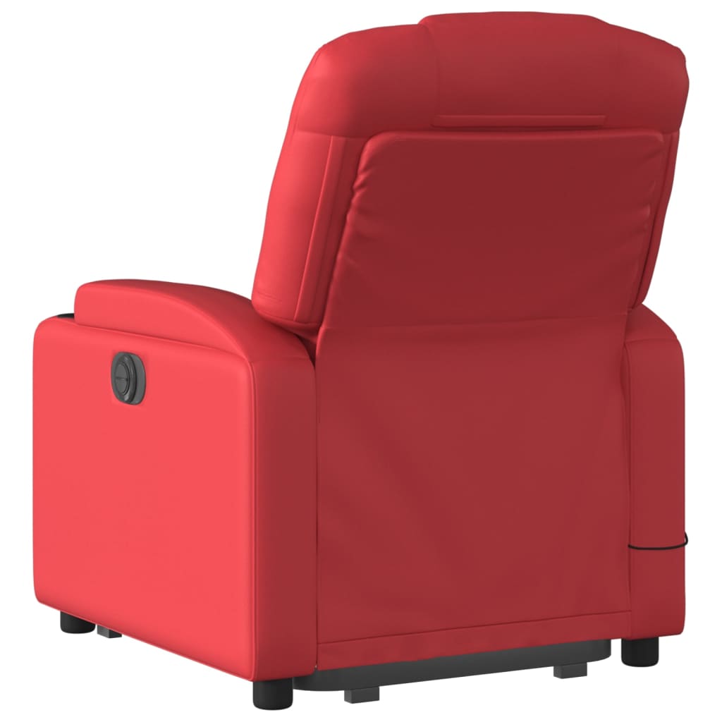 Massagesessel mit Aufstehhilfe Rot Kunstleder
