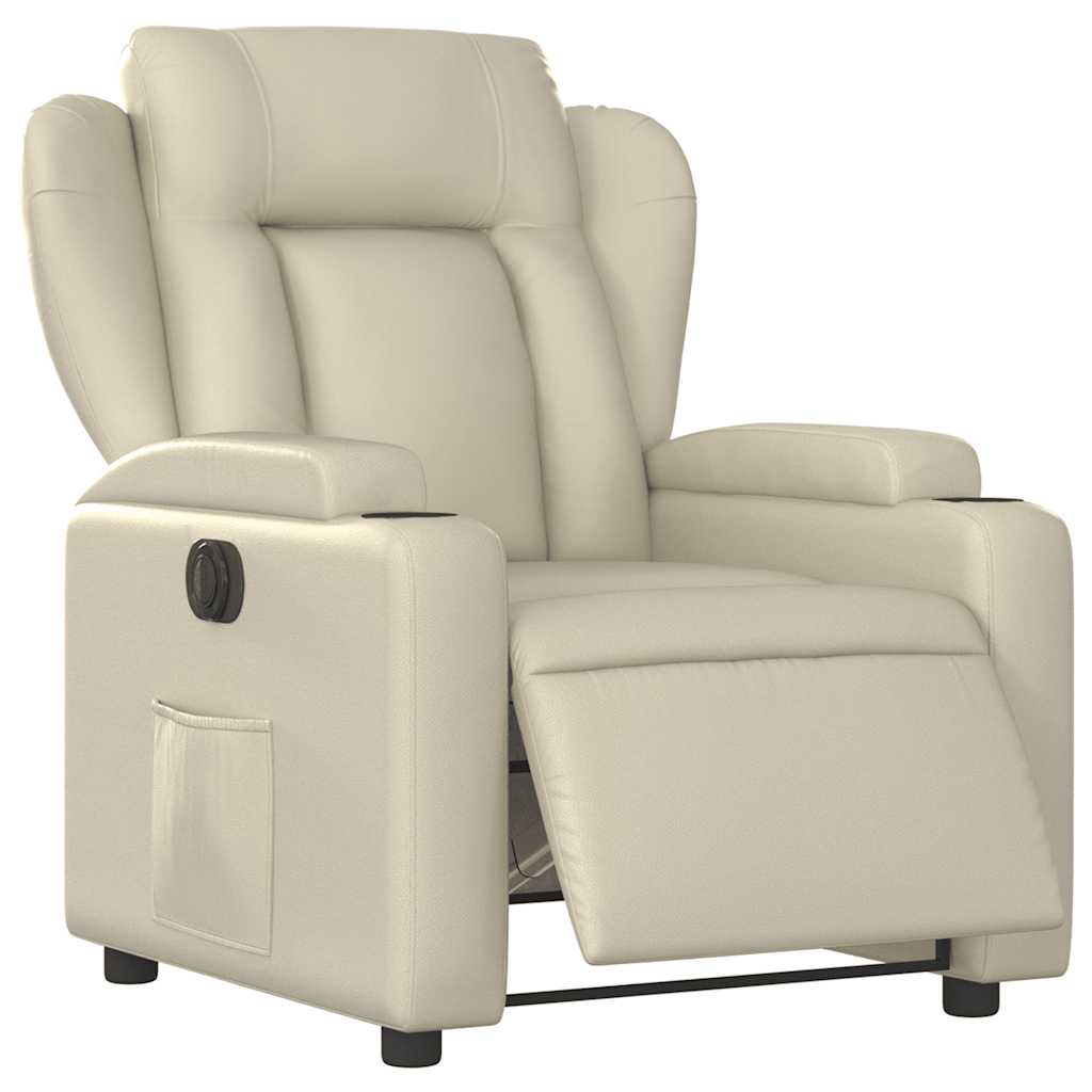 Relaxsessel Elektrisch Creme Kunstleder
