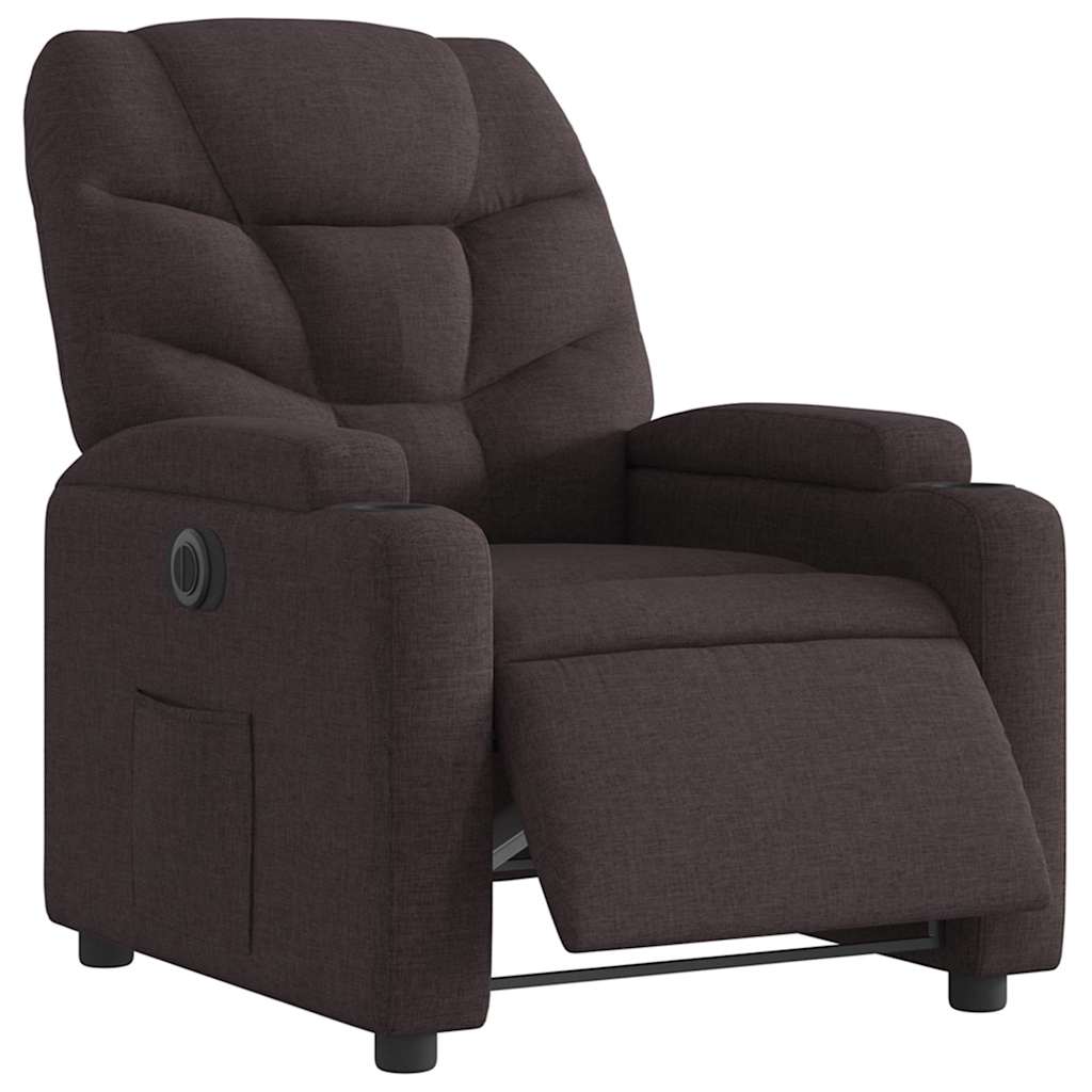 Relaxsessel Elektrisch Dunkelbraun Stoff