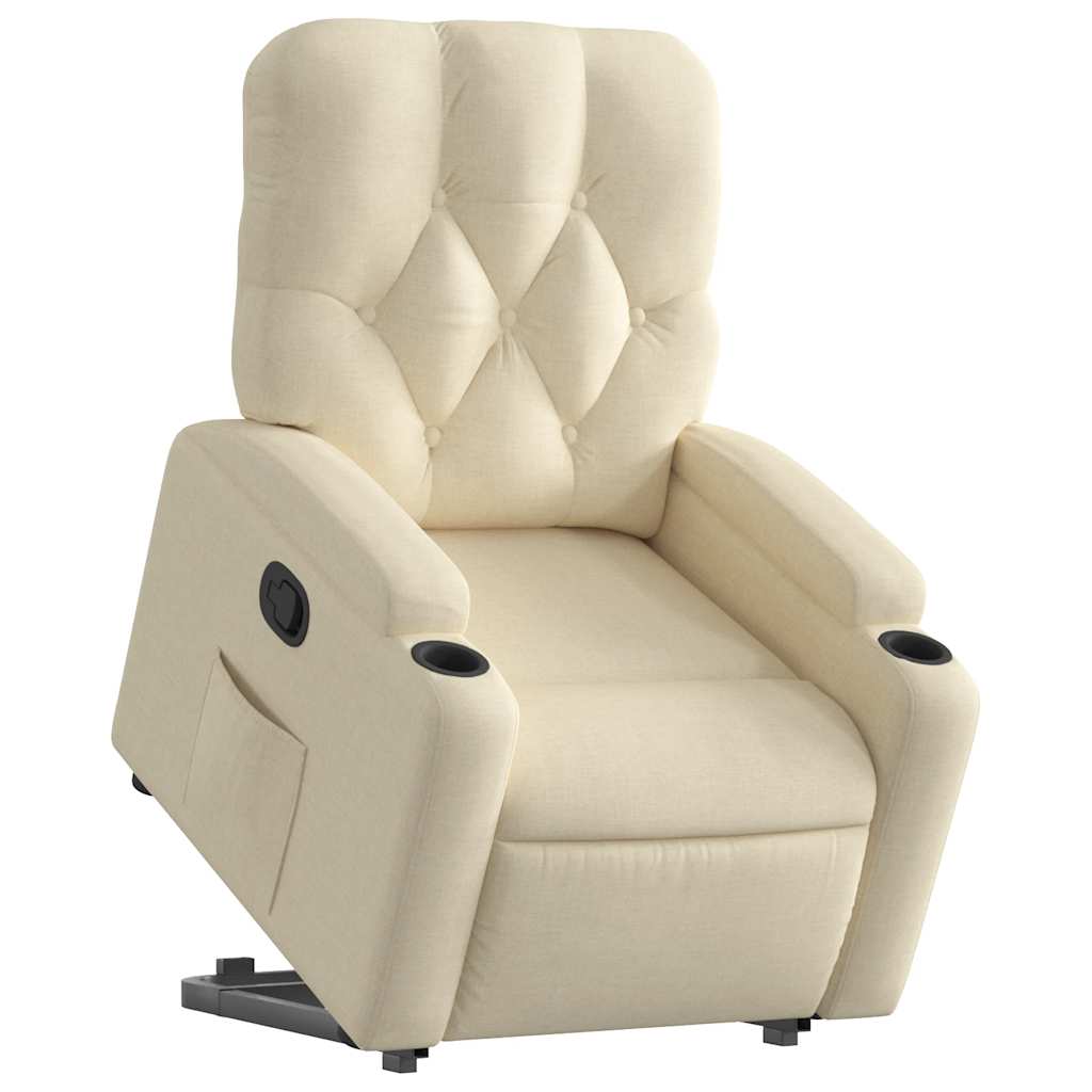 Relaxsessel mit Aufstehhilfe Creme Stoff