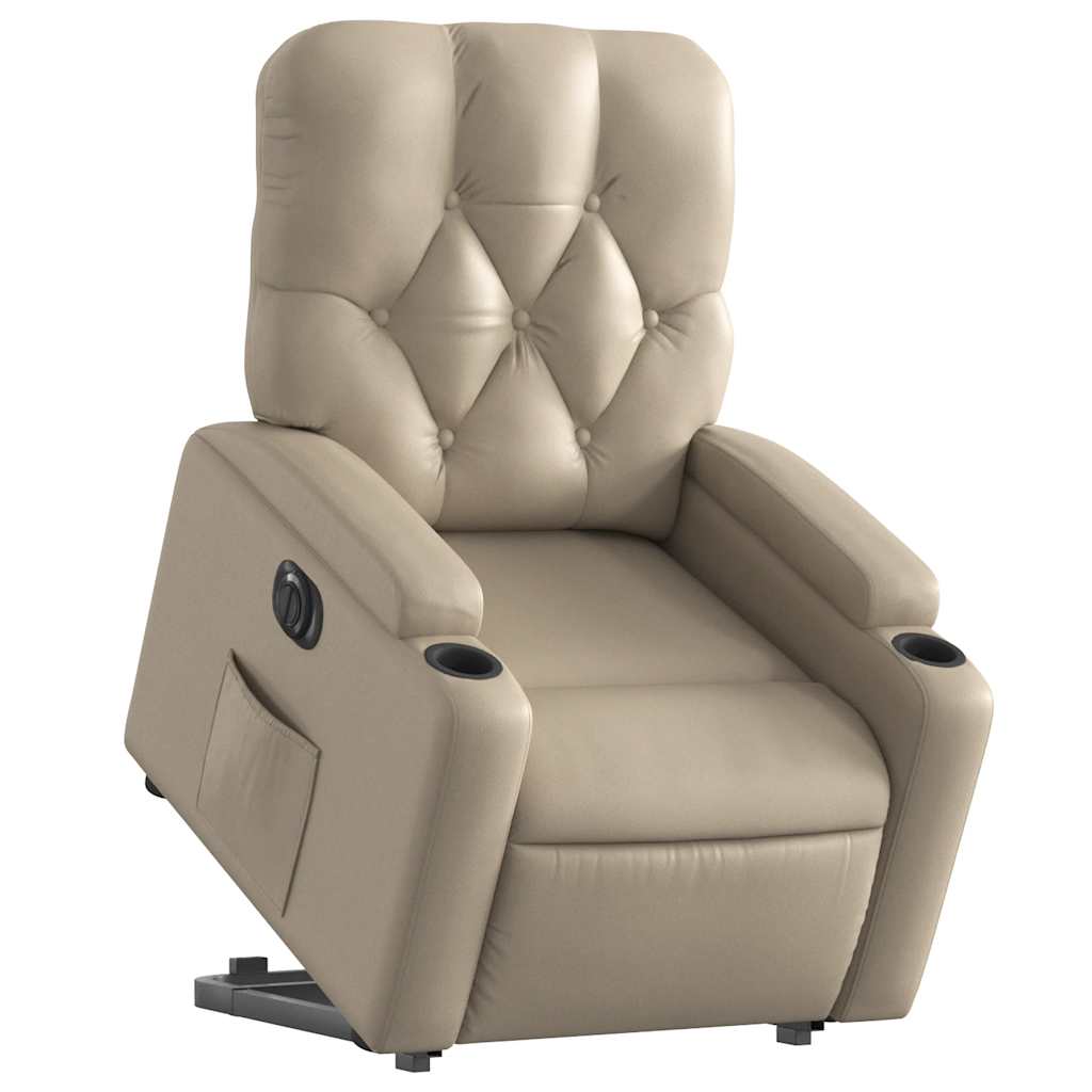 Relaxsessel mit Aufstehhilfe Elektrisch Cappuccino Kunstleder