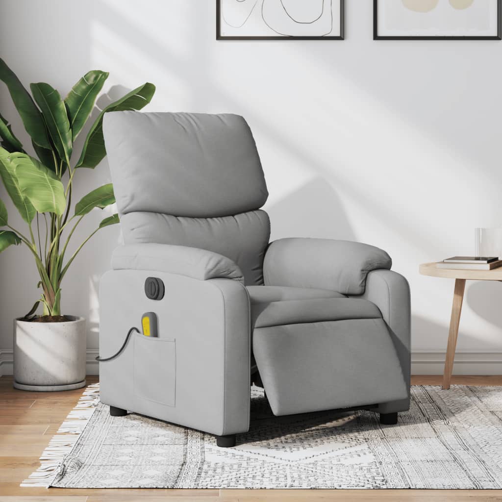 Electric massage chair light grey fabric