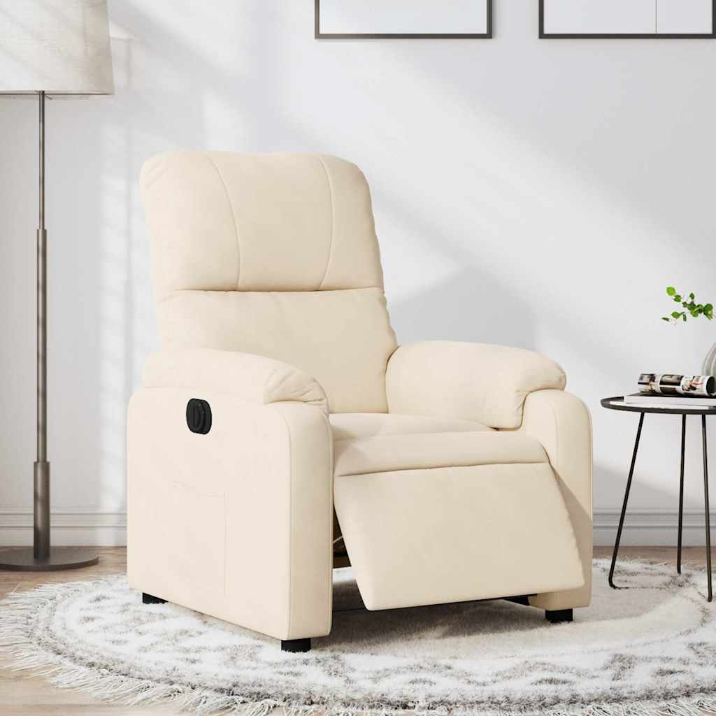 Relaxsessel Elektrisch Beige Mikrofasergewebe