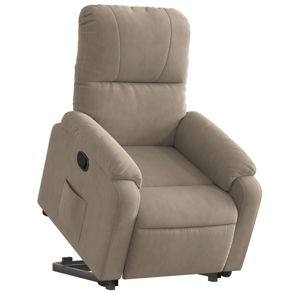Relaxsessel mit Aufstehhilfe Taupe Mikrofasergewebe