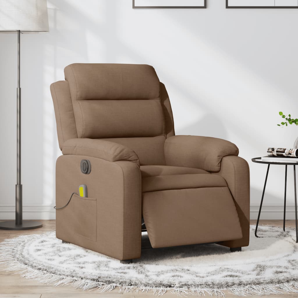 Electric Massage Chair Brown Fabric