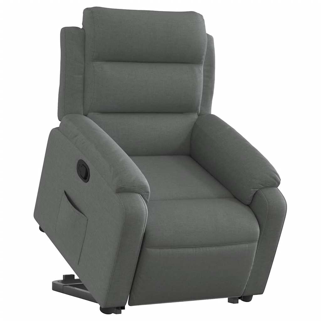 Relaxsessel mit Aufstehhilfe Dunkelgrau Stoff