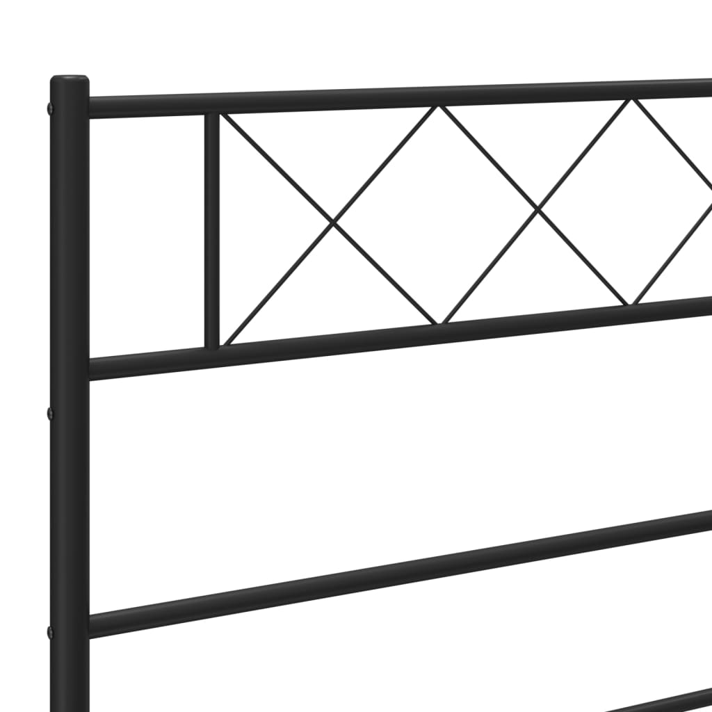 Bed frame with headboard metal black 180x200 cm