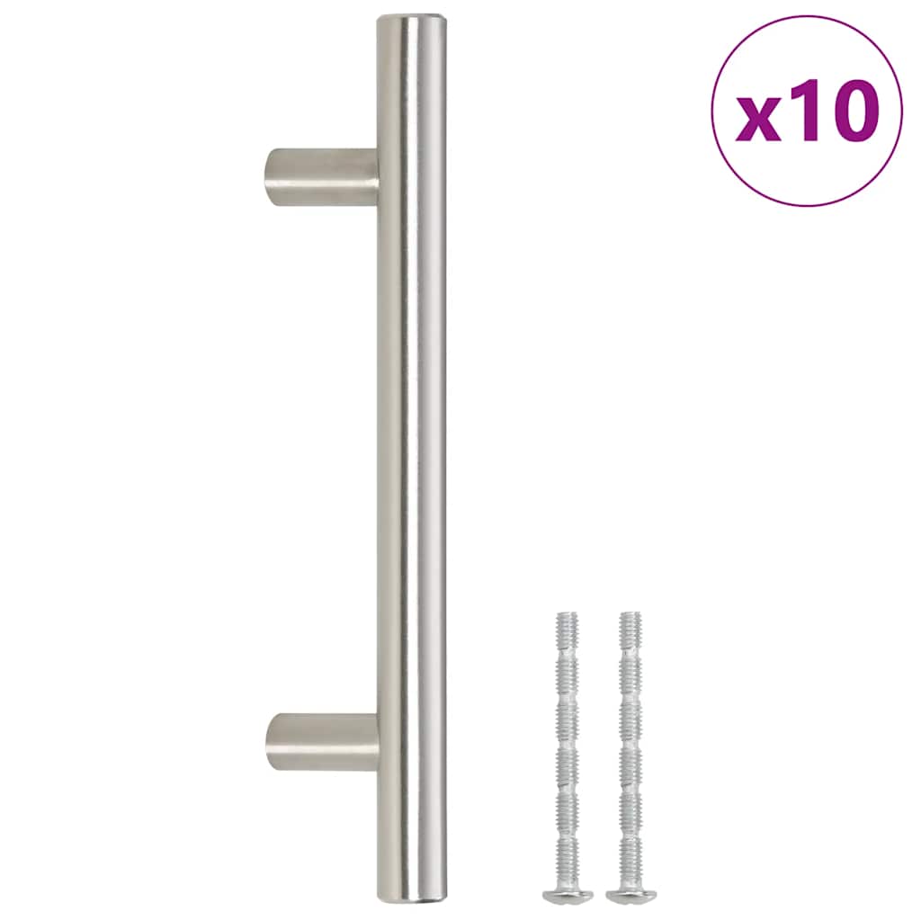 Möbelgriffe 10 Stk. Silbern 96 mm Edelstahl