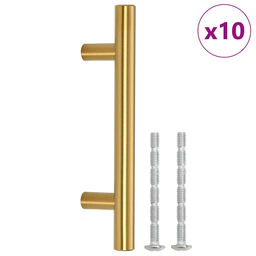 Möbelgriffe 10 Stk. Golden 64 mm Edelstahl