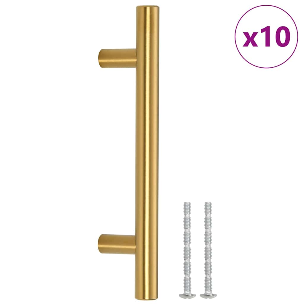 Möbelgriffe 10 Stk. Golden 96 mm Edelstahl