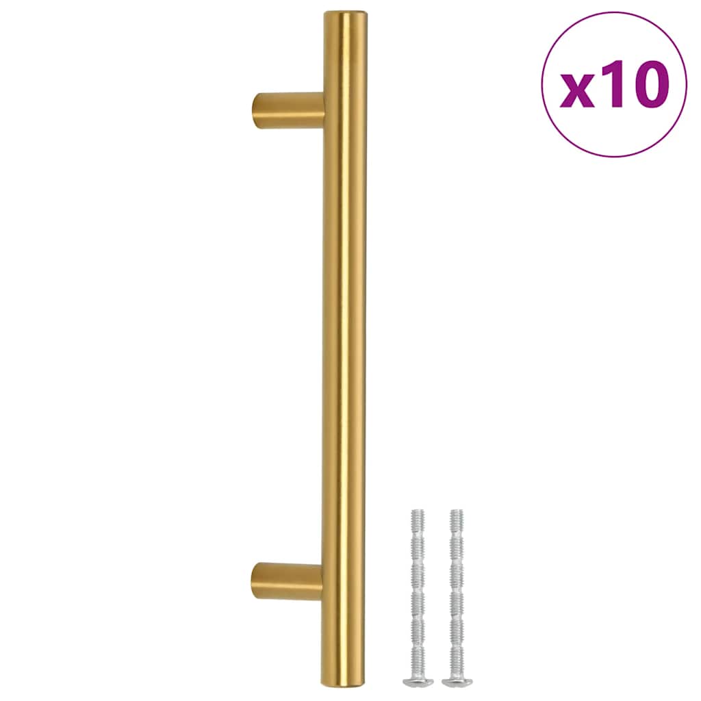 Möbelgriffe 10 Stk. Golden 128 mm Edelstahl