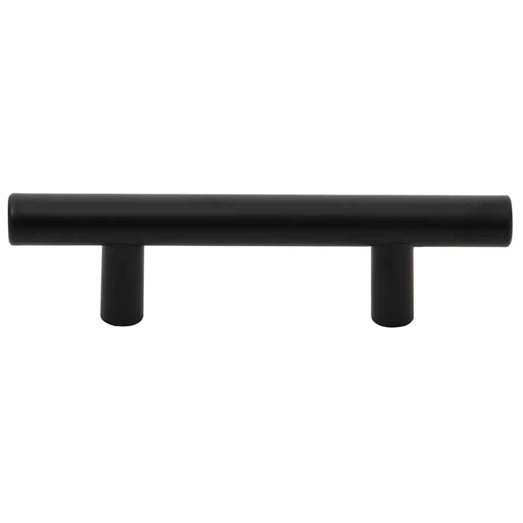 Möbelgriffe 10 Stk. Schwarz 64 mm Edelstahl