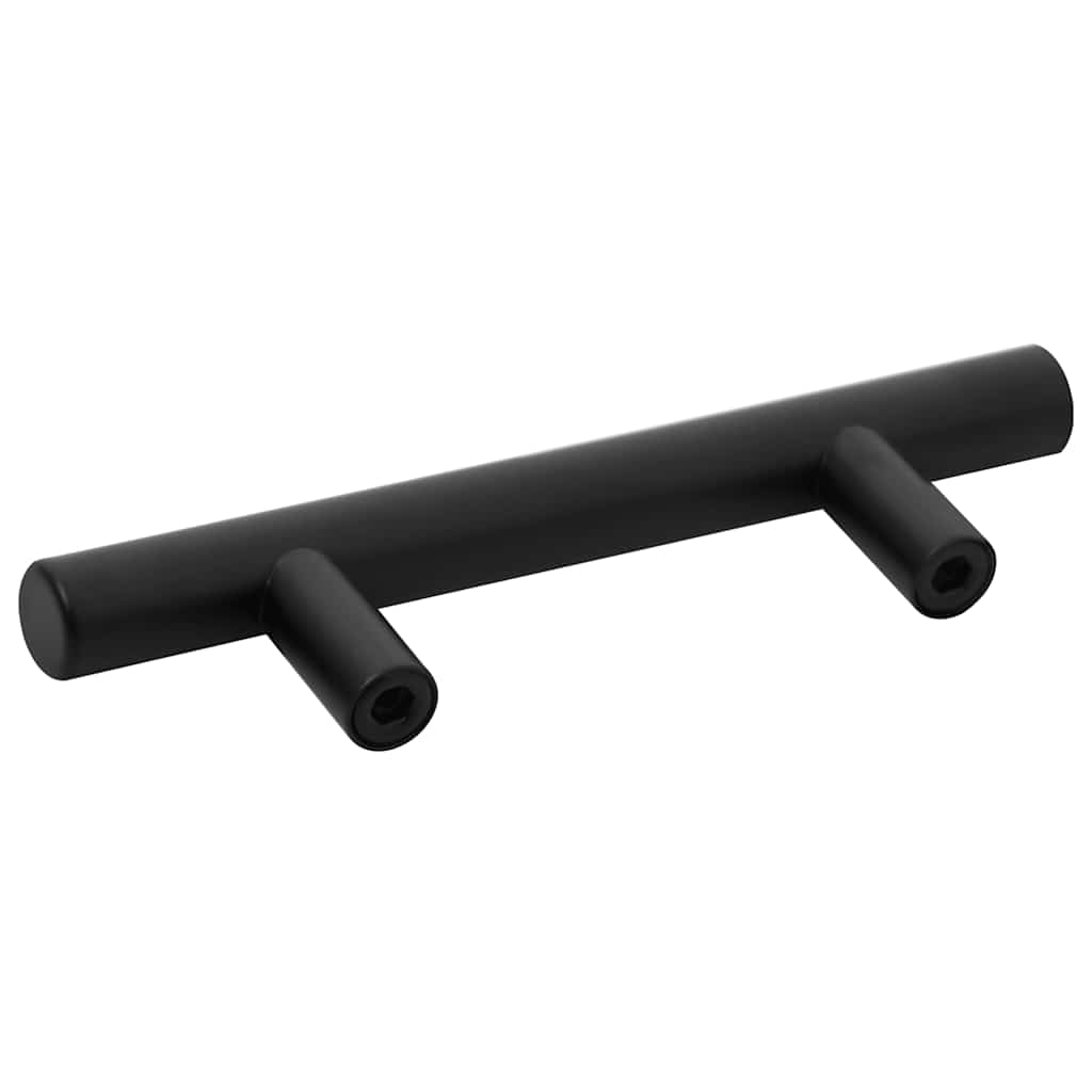 Möbelgriffe 10 Stk. Schwarz 64 mm Edelstahl