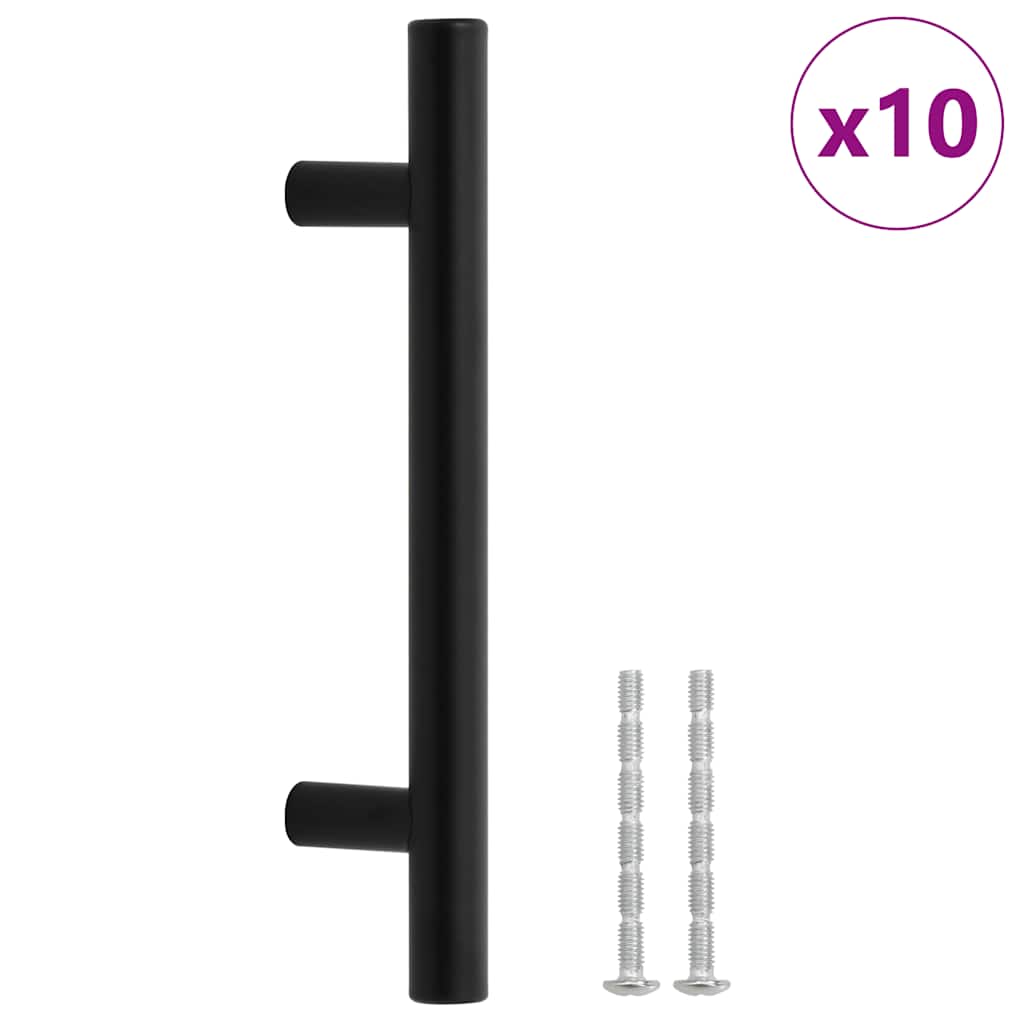Möbelgriffe 10 Stk. Schwarz 96 mm Edelstahl
