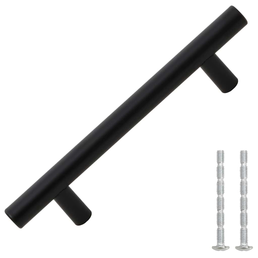 Möbelgriffe 10 Stk. Schwarz 96 mm Edelstahl
