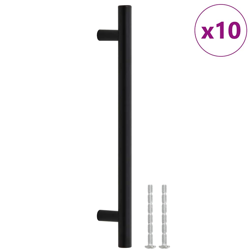 Möbelgriffe 10 Stk. Schwarz 160 mm Edelstahl