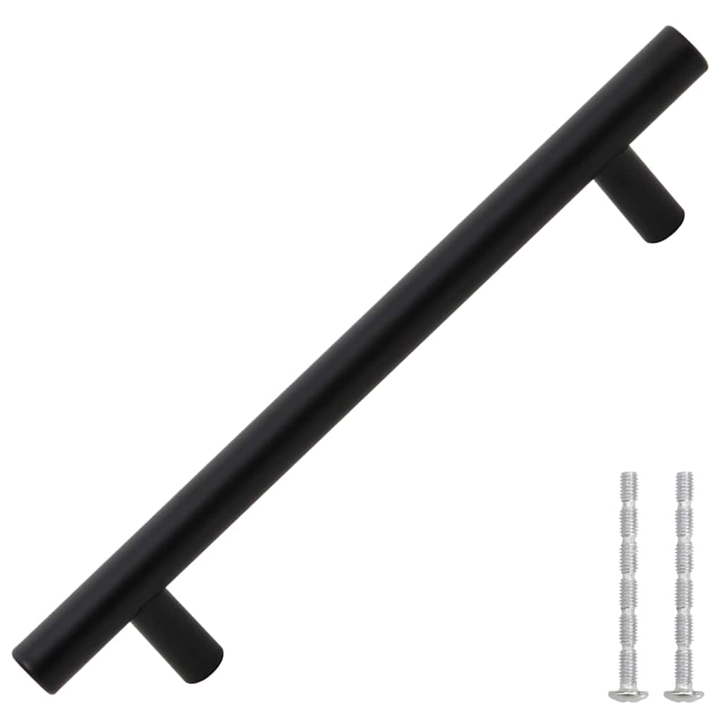 Möbelgriffe 10 Stk. Schwarz 160 mm Edelstahl