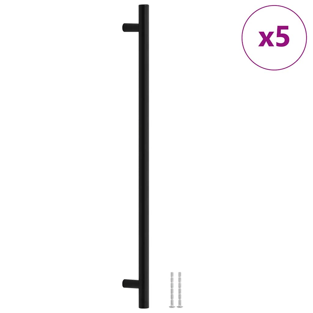 Möbelgriffe 5 Stk. Schwarz 480 mm Edelstahl