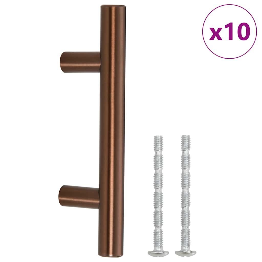 Möbelgriffe 10 Stk. Bronzen 64 mm Edelstahl