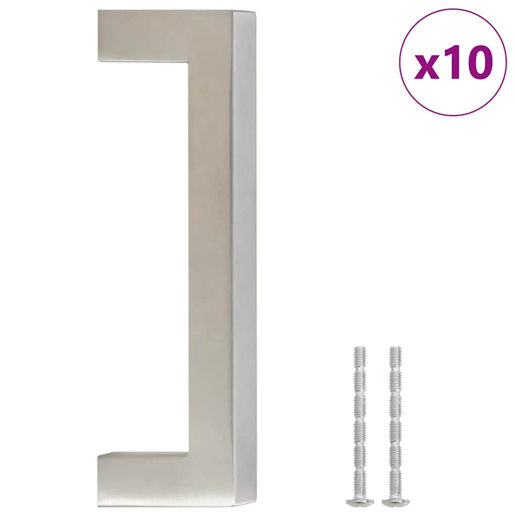 Möbelgriffe 10 Stk. Silbern 96 mm Edelstahl
