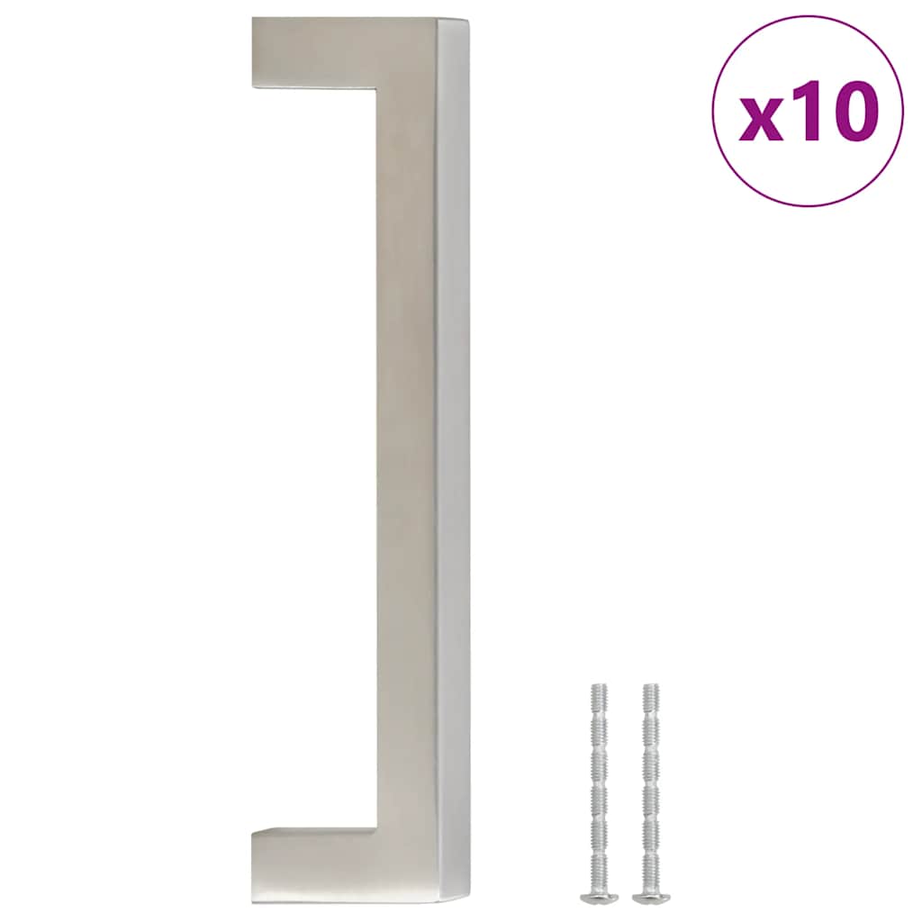 Möbelgriffe 10 Stk. Silbern 128 mm Edelstahl