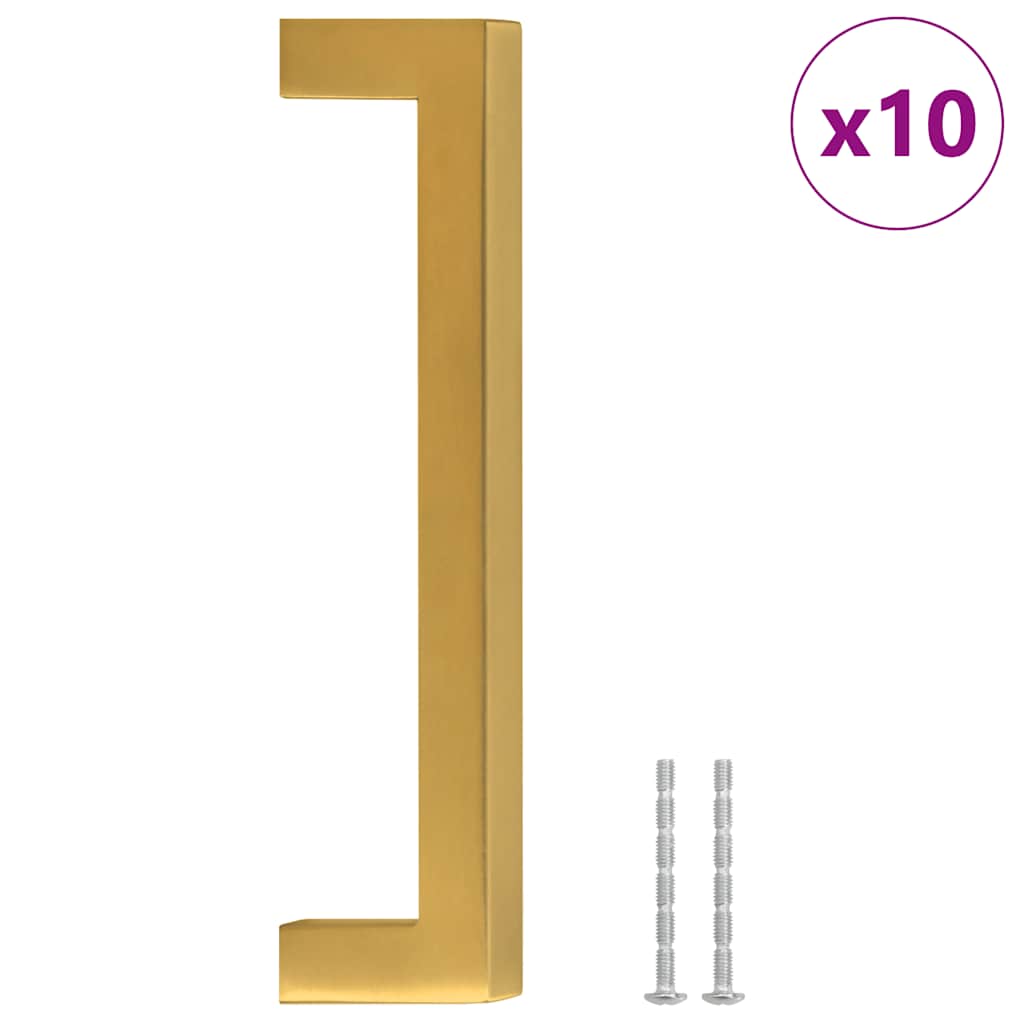Möbelgriffe 10 Stk. Golden 128 mm Edelstahl