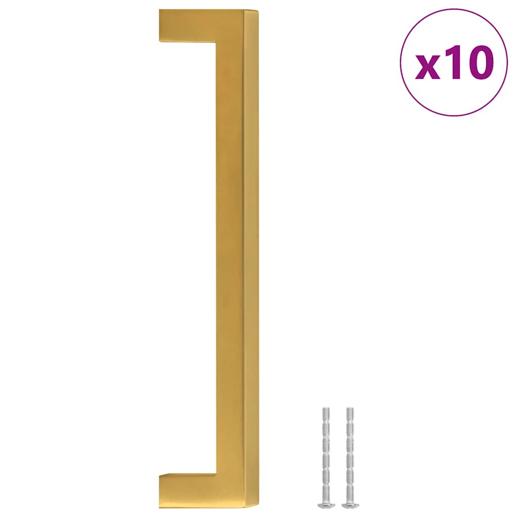 Möbelgriffe 10 Stk. Golden 160 mm Edelstahl