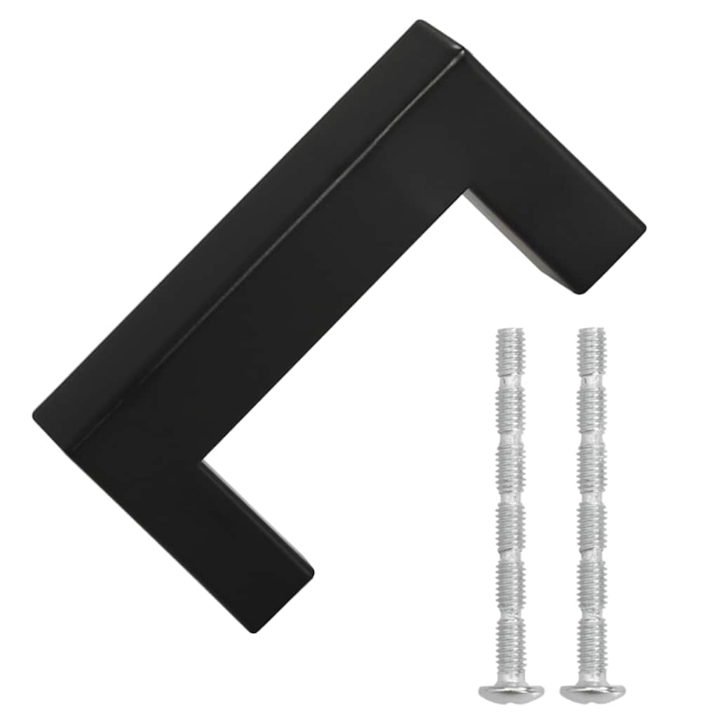 Möbelgriffe 10 Stk. Schwarz 64 mm Edelstahl
