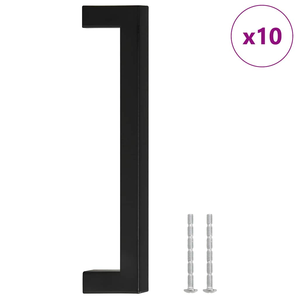 Möbelgriffe 10 Stk. Schwarz 160 mm Edelstahl