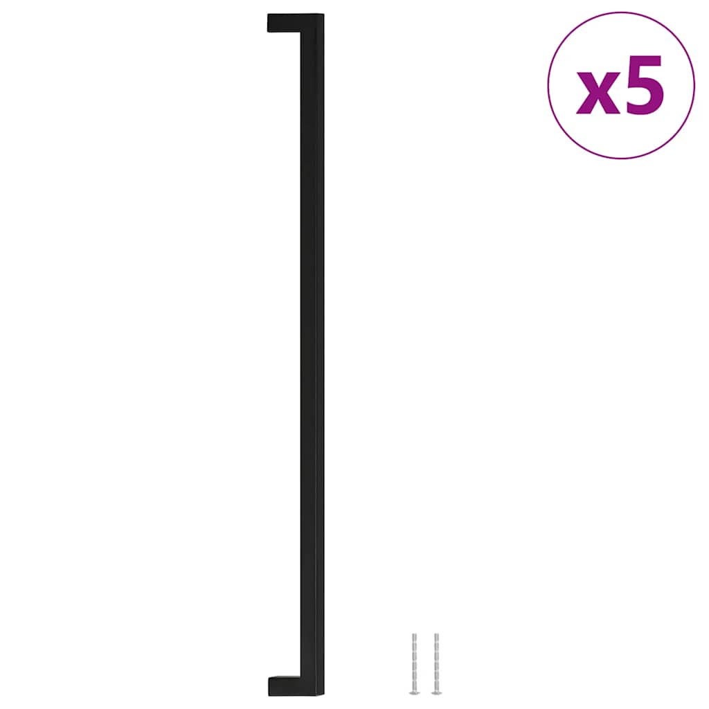 Möbelgriffe 5 Stk. Schwarz 480 mm Edelstahl