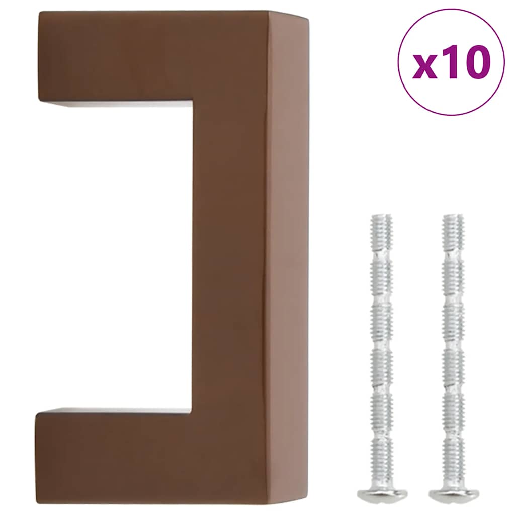 Möbelgriffe 10 Stk. Bronzen 64 mm Edelstahl