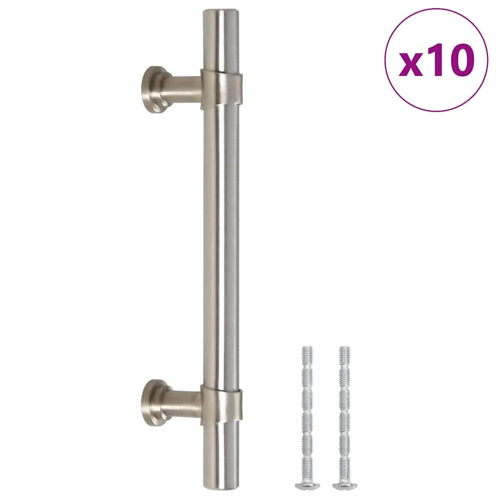 Möbelgriffe 10 Stk. Silbern 96 mm Edelstahl