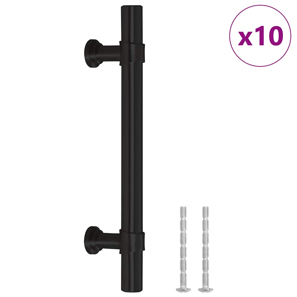 Möbelgriffe 10 Stk. Schwarz 96 mm Edelstahl