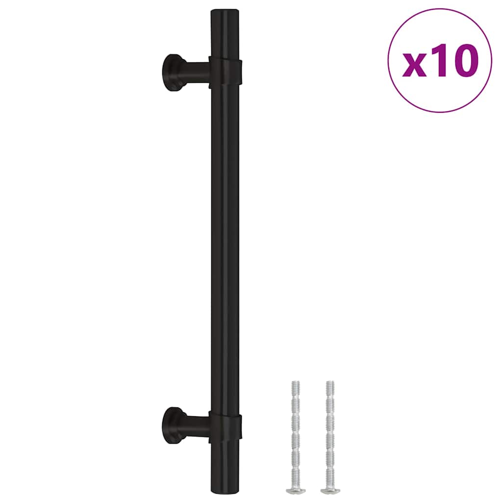 Möbelgriffe 10 Stk. Schwarz 128 mm Edelstahl