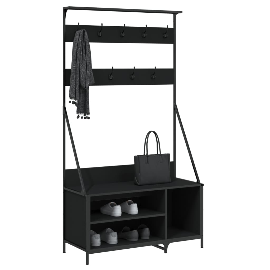Clothes Rack with Shoe Rack Black 100x41x184 cm