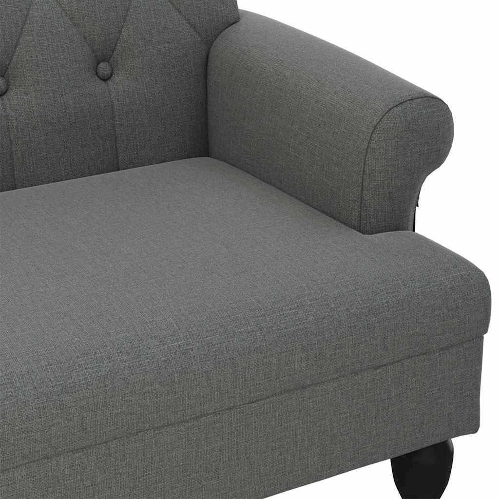 Sitzbank mit Rückenlehne Dunkelgrau 120x62x75,5 cm Stoff