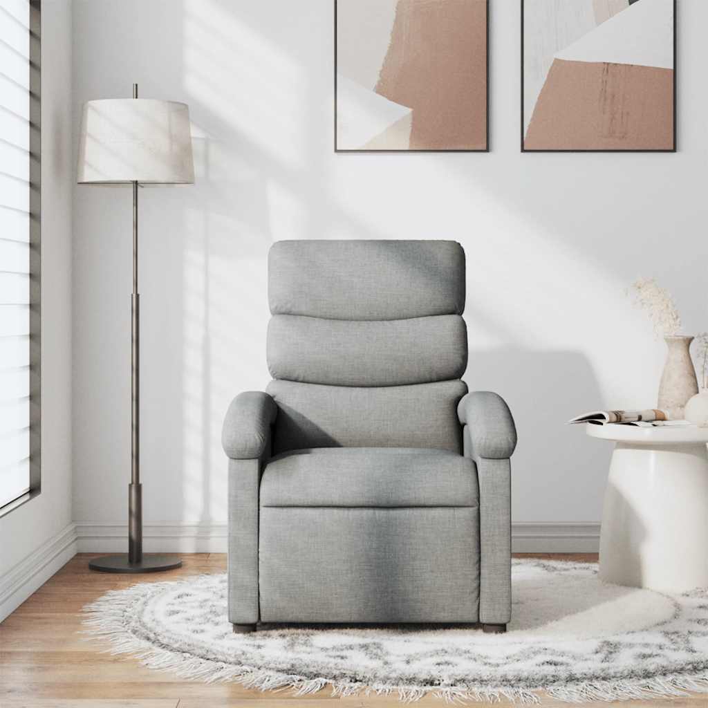 Massagesessel Hellgrau Stoff