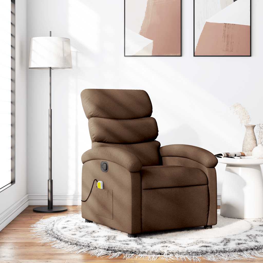 Massagesessel Braun Stoff