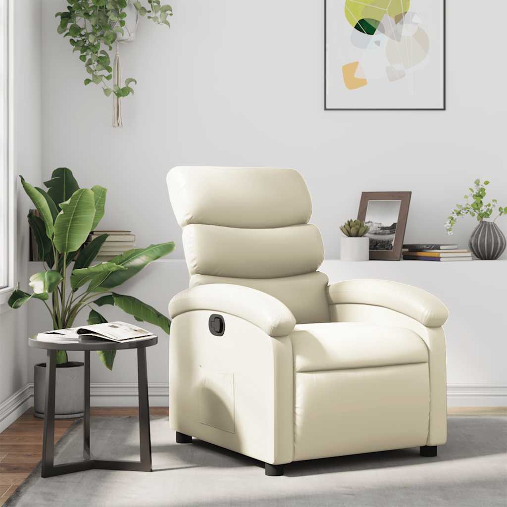 Relaxsessel Creme Kunstleder