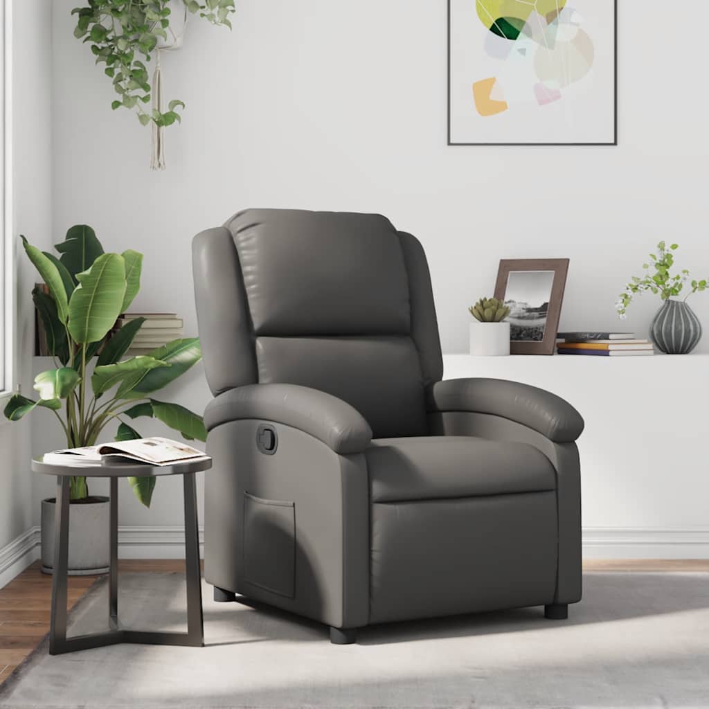 Relaxsessel Grau Kunstleder