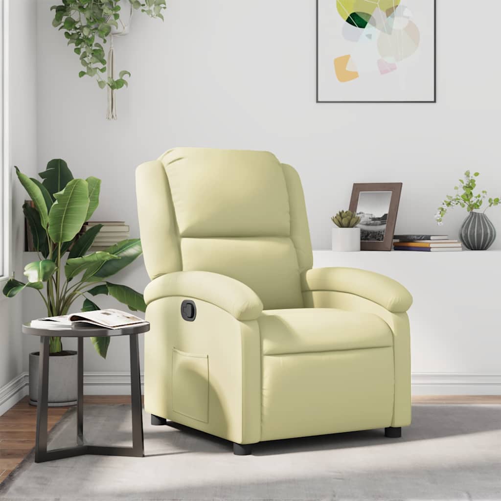 Relaxsessel Creme Echtleder